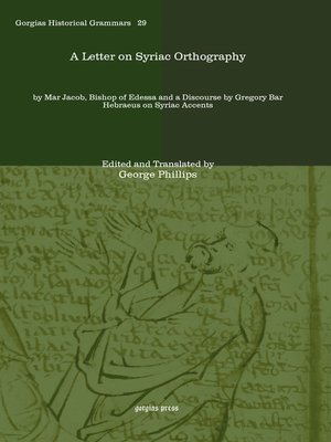 cover image of A Letter on Syriac Orthography